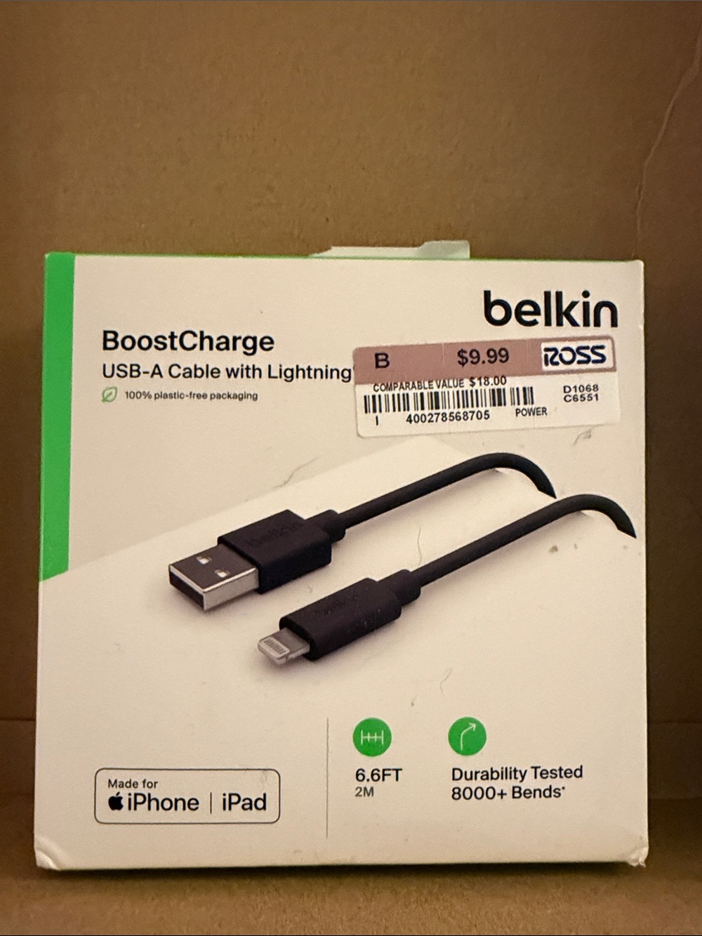 Belkin Black USB-A to Lightning Charging Cable